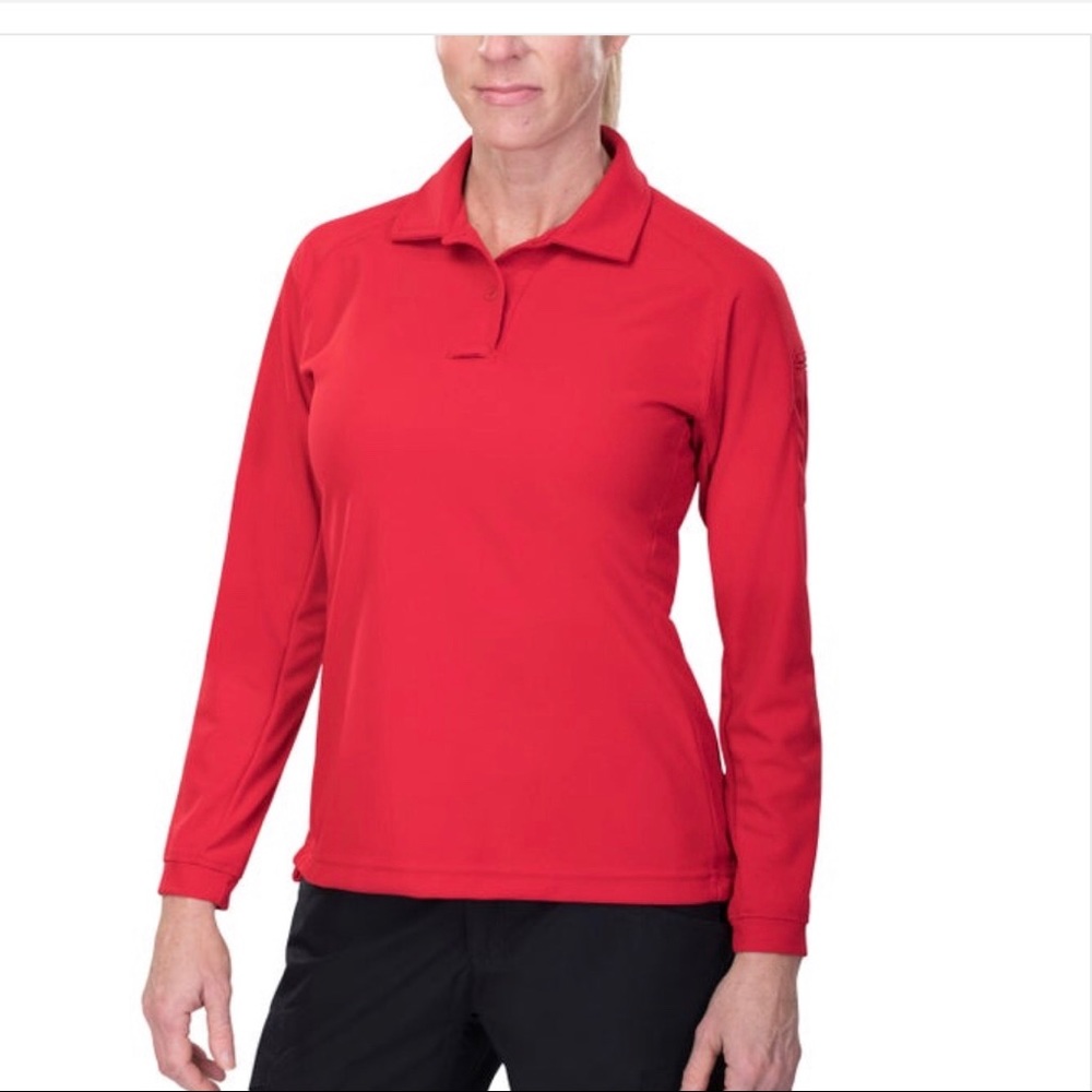 Vertx Long Sleeve Polo Red Medium